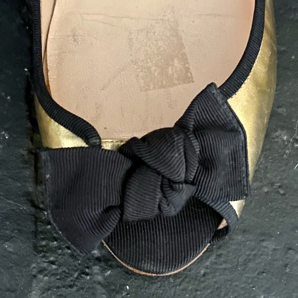 Christian Louboutin gold ballerina peep toe flats - Picture 10 of 16